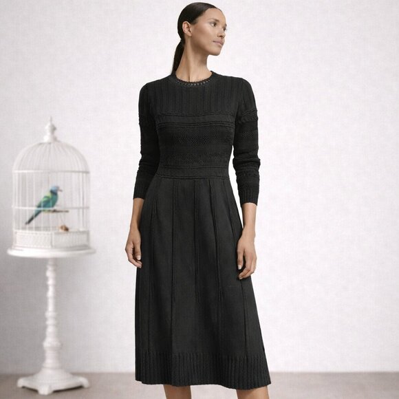 Reiss Dresses & Skirts - REISS Black Knit Midi Dress | Size US 6 (EU 38)